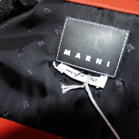 BNWT AW21 MARNI SPRAY PRINT LEATHER SHIRT JACKET 48 - Picture 12 of 13